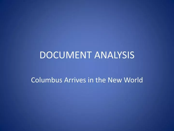 document analysis