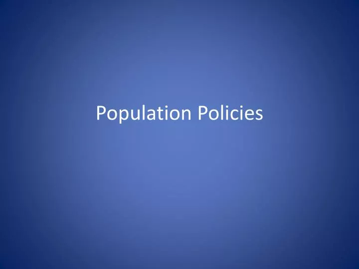 population policies