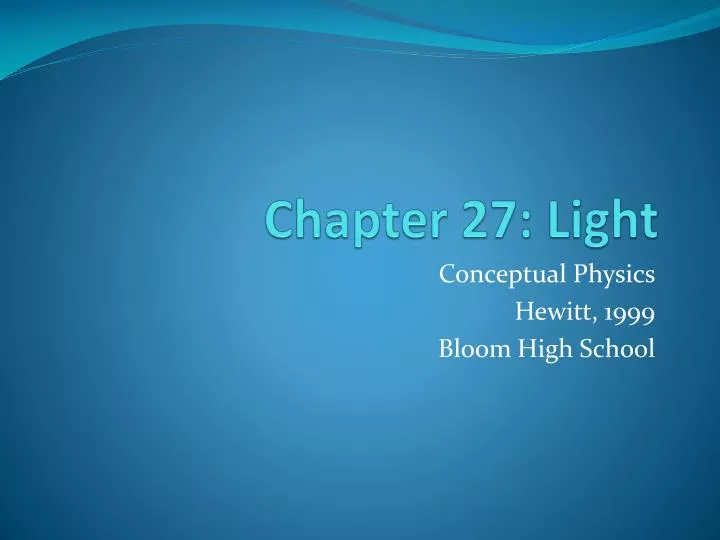 chapter 27 light