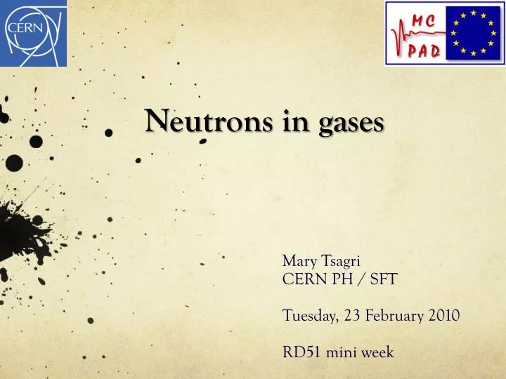 neutrons in gases