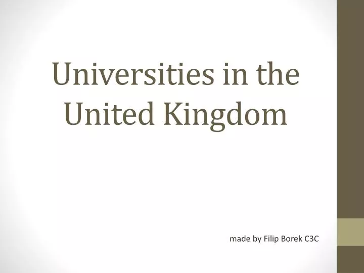 universities in the united kingdom