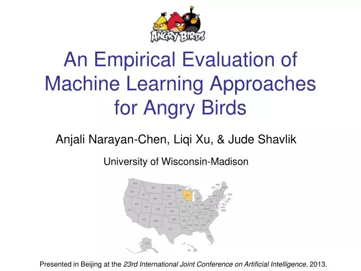an empirical evaluation of machine learning approaches for angry birds