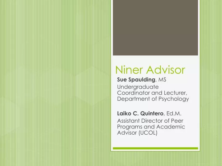 niner advisor