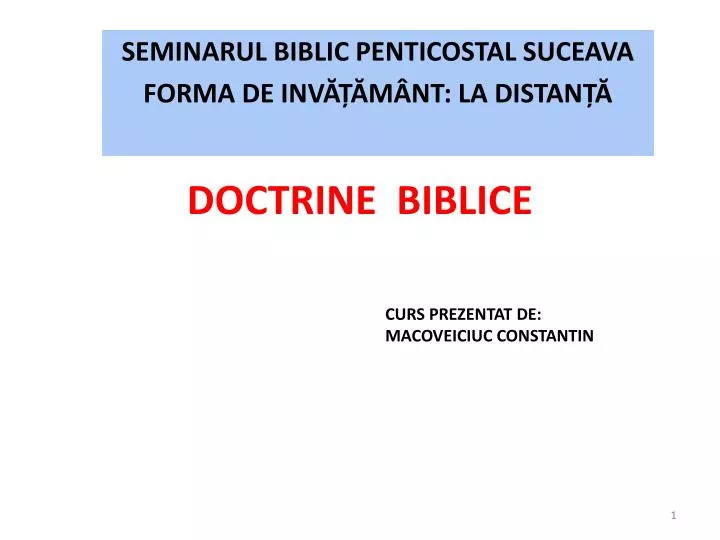 doctrine biblice