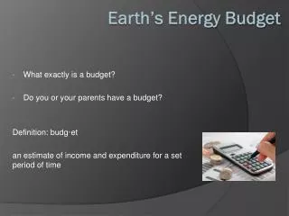 Earth’s Energy Budget