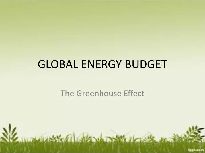 global energy budget
