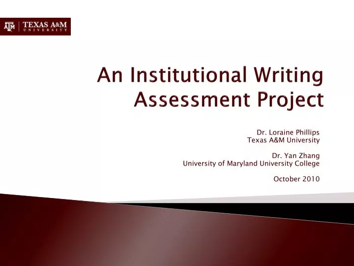 an institutional writing assessment project