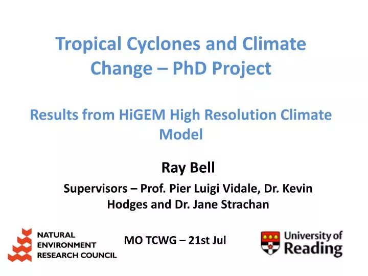 tropical cyclones and climate change phd project results from higem high resolution climate model