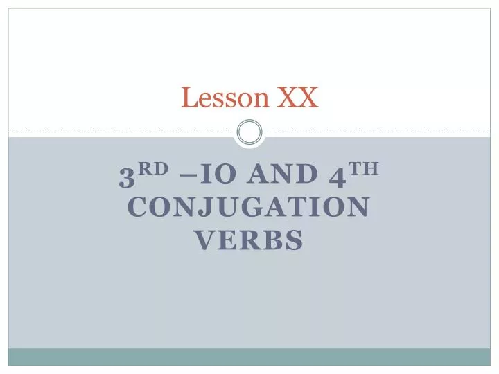 lesson xx