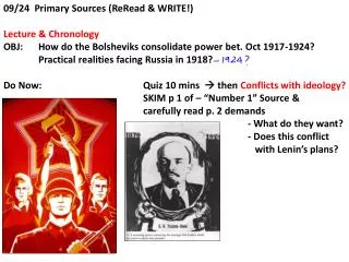 09/24 Primary Sources ( ReRead &amp; WRITE!) Lecture &amp; Chronology