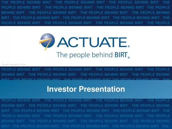 investor presentation