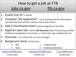 How to get a job at FTB jobs.ca.gov ftb.ca.gov