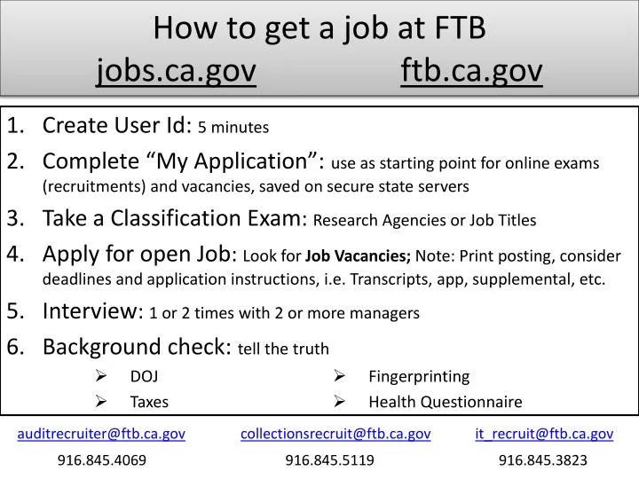 how to get a job at ftb jobs ca gov ftb ca gov