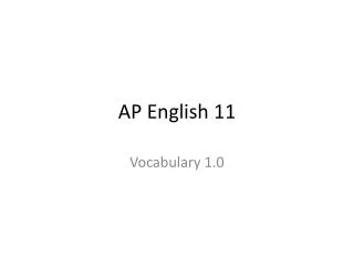 AP English 11