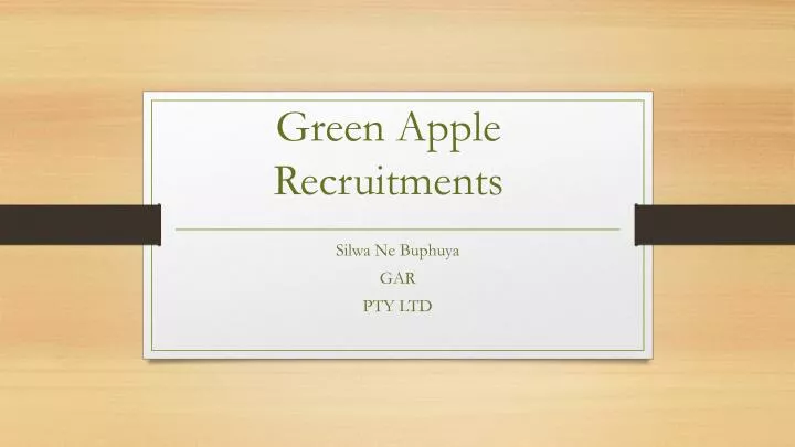 green apple recruitments