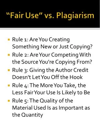 “Fair Use” vs. Plagiarism
