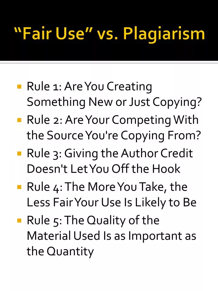fair use vs plagiarism