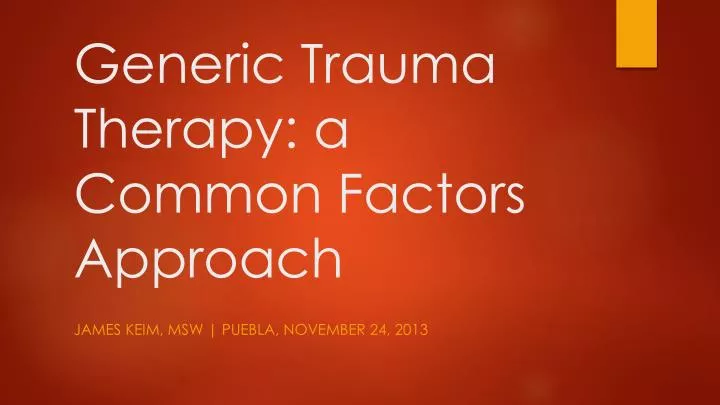 generic trauma therapy a common factors approach