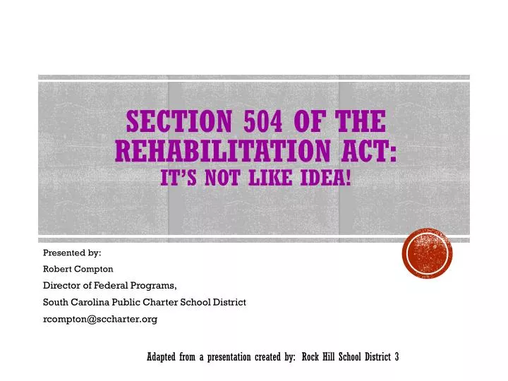 section 504 of the rehabilitation act it s not like idea