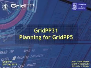 Prof. David Britton GridPP Project leader University of Glasgow