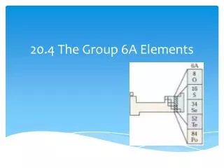 20.4 The Group 6A Elements