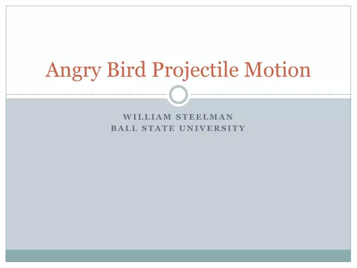 angry bird projectile motion