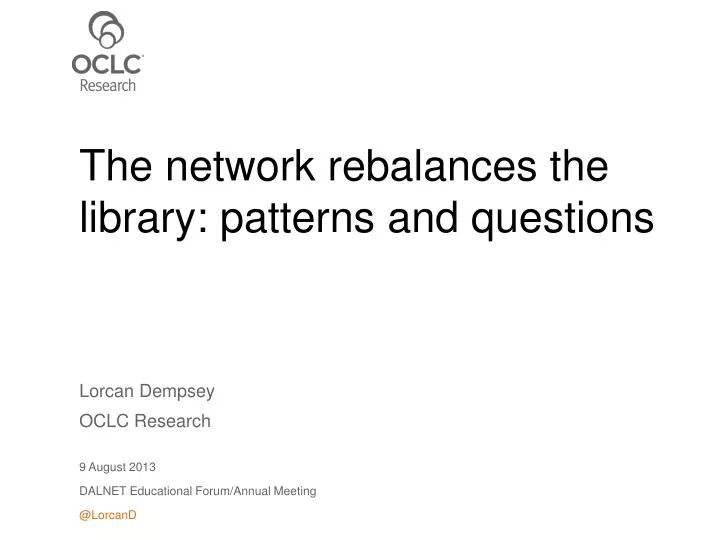 the network rebalances the library patterns and questions