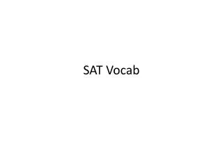 SAT Vocab