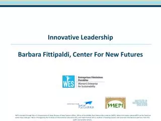 Innovative Leadership Barbara Fittipaldi , Center For New Futures