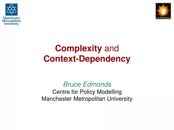 complexity and context dependency