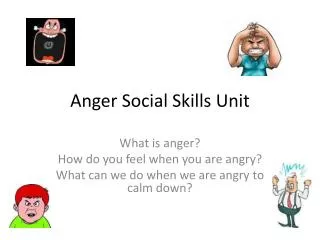 Anger Social Skills Unit