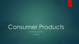 Consumer Products