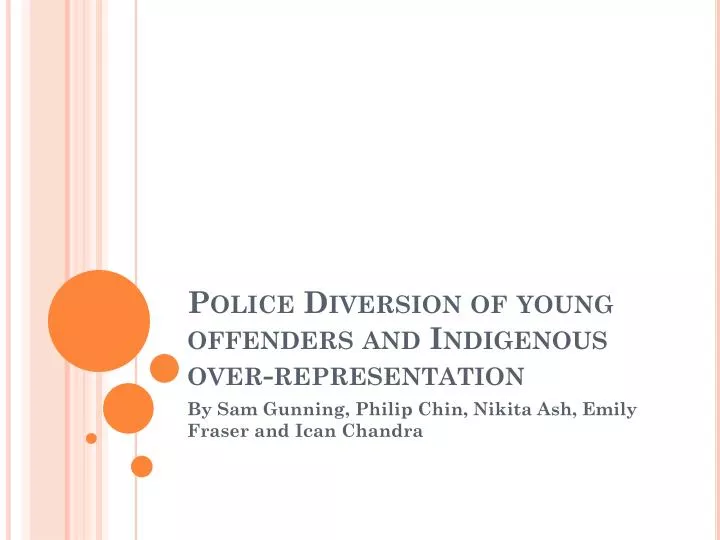 police diversion of y oung o ffenders and indigenous over representation