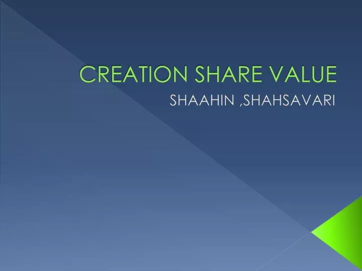 creation share value