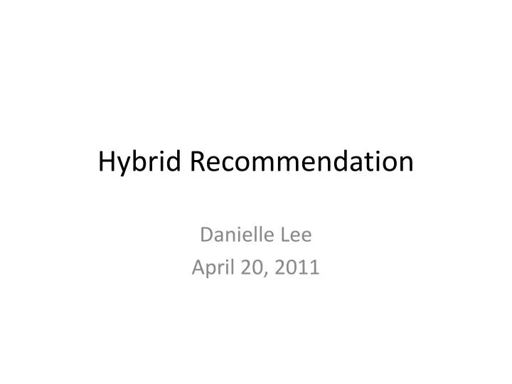 hybrid recommendation