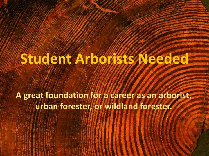 student arborists needed