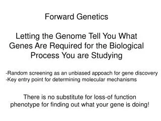 Forward Genetics