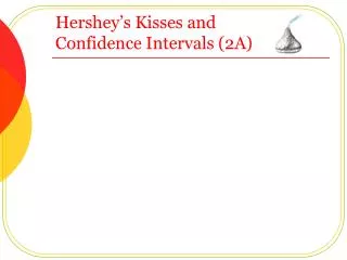 Hershey’s Kisses and Confidence Intervals (2A)