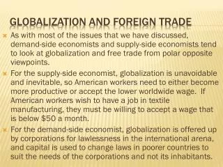 Globalization and foreign trade