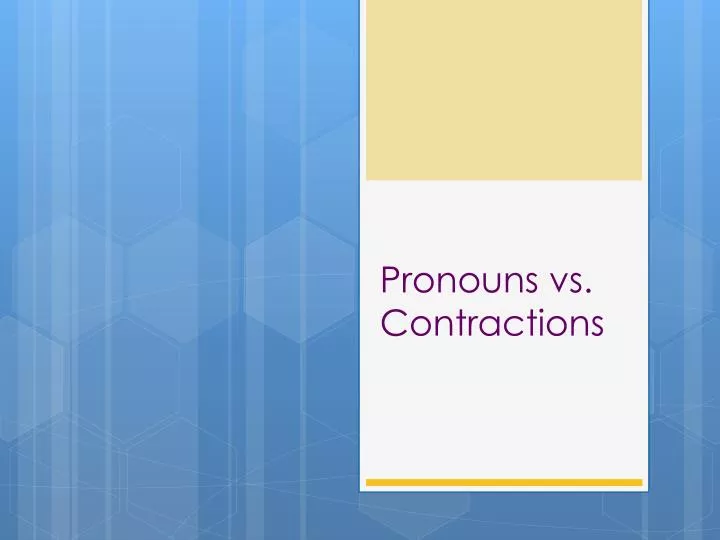 pronouns vs contractions