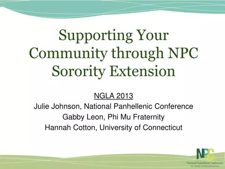 supporting your community through npc sorority extension