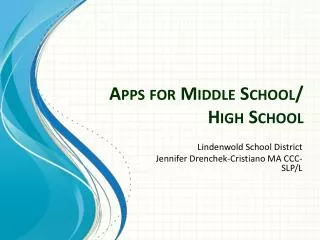 Apps for Middle School/ High School
