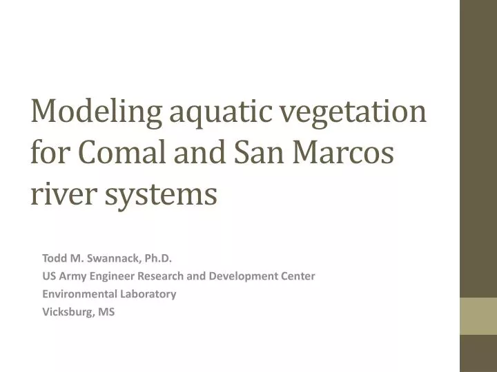modeling aquatic vegetation for comal and san marcos river systems