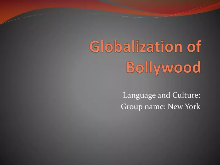 globalization of bollywood