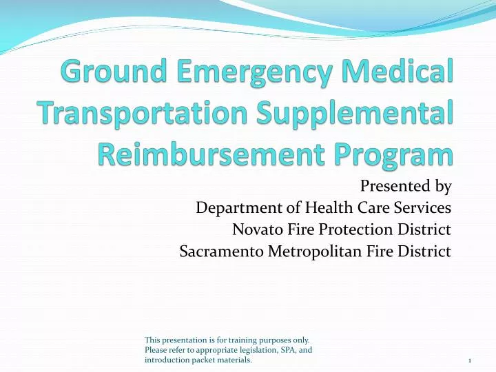 ground emergency medical transportation supplemental reimbursement program