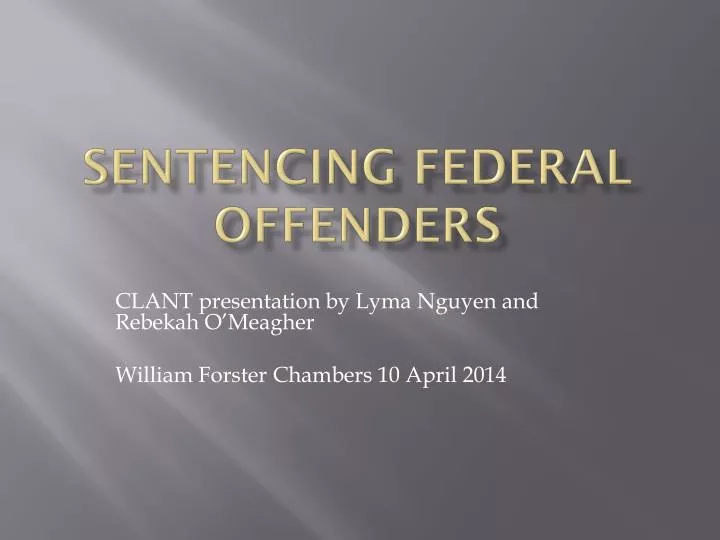 sentencing federal offenders