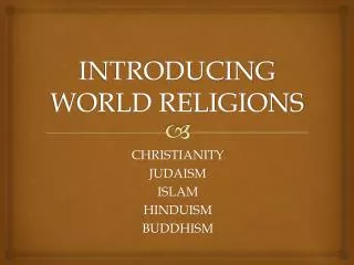 INTRODUCING WORLD RELIGIONS