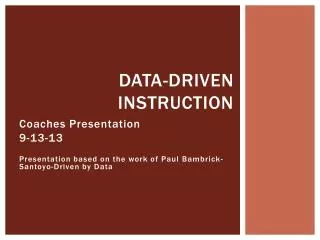 Data-Driven Instruction