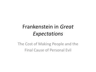 Frankenstein in Great Expectations