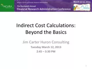 Indirect Cost Calculations: Beyond the Basics